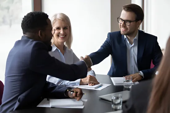Business associates concluding a contract